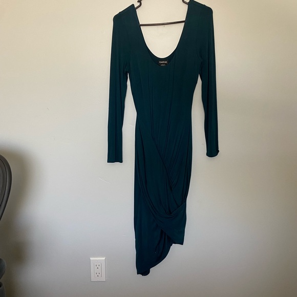 bebe Dresses & Skirts - Bebe Teal Asymmetrical MIDI Dress
